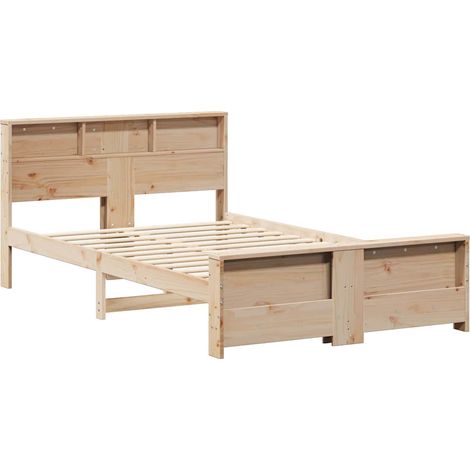 Lit double,Lit adulte,Cadre de lit Marron 120 x 190 cm Bois massif en pin CFW3597271 (1/5)