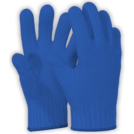 Gants de four résistants à la chaleur avec doigts - 1 paires de gants de cuisine classiques bleus (1/5)