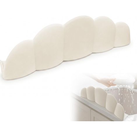 Protection Anti éclaboussures Ultra en Silicone, Planche de Rétention d'eau pour Comptoir d'évier, Anti-éclaboussures Cuisine, Cuisine à Ventouse, pour évier de Cuisine, Salle de Bain, Cuisine(Beige) (1/4)