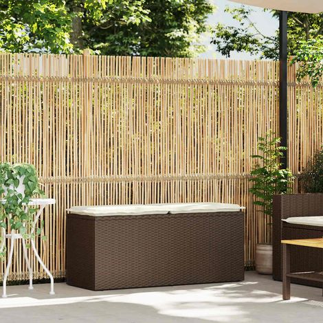Maison Exclusive - Panca da Giardino con Cuscino Marrone 110x40x44cm in Polyrattan