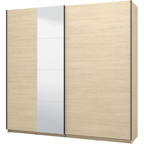 Armario Grande Palestro, Ropero Dormitorio, 2 Estantes, 4 Compartimentos, 220x217.5h cm Roble Marrón