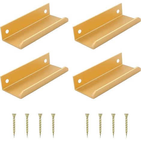 Poignée de meuble invisible en aluminium, barre de tirage pour armoire, tiroir et porte - Poignée encastrée de cuisine, chambre, salle de bain, placard (entraxe 80 mm) (1/5)
