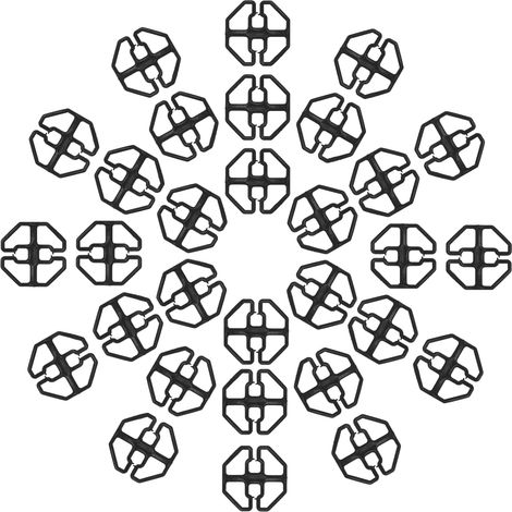 100 Pièces Attaches de Housse de Siège Octogonales Noires, Clips de Fixation Plastiques pour Coussins de Fauteuil Inclinable, Insert de Boucle Antidérapante, Accessoires Maintien (1/5)