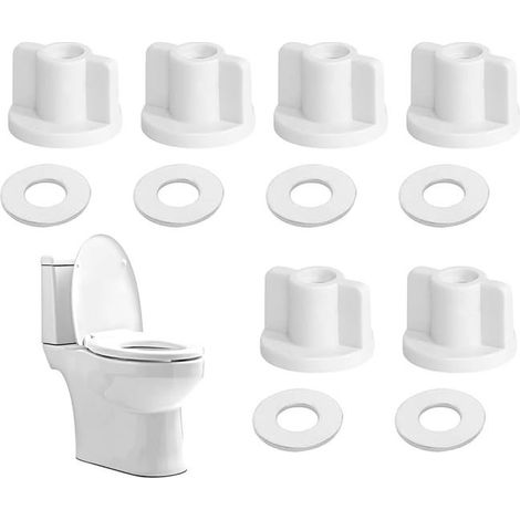 6 pièces écrous de fixation en plastique pour abattant de toilettes wc, Remplacement pour charnières de siège de toilettes montées par le haut (1/5)