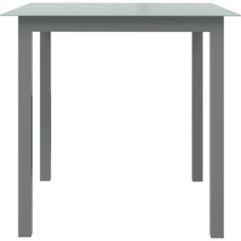 Maison Exclusive - Tavolo da Giardino Antracite 80x80x74 cm in Alluminio e Vetro