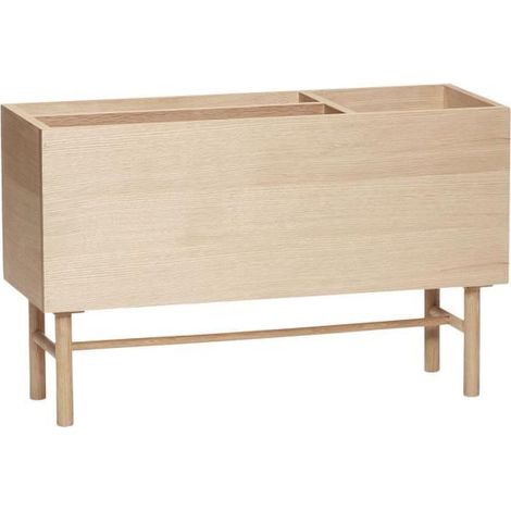 Contenitore decorativo hubsch ground legno di quercia 80x30x50 cm