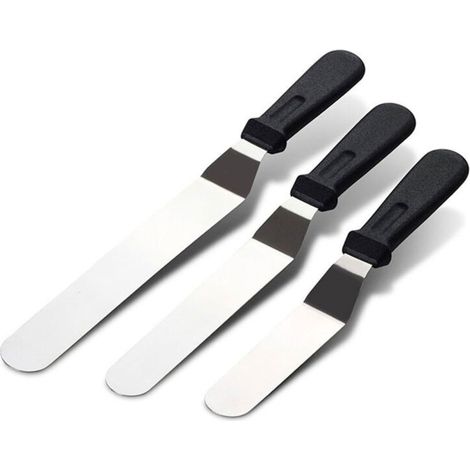 Ensemble de spatules à gâteau en acier inoxydable, lot de 3 pièces, outils pâtisserie
