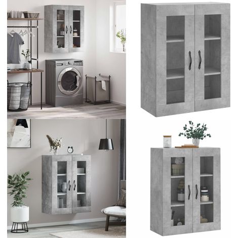 Wandschrank Betongrau 69,5x34x90 cm Holzwerkstoff - Holzwerkstoff - Betonfarbe (1/5)
