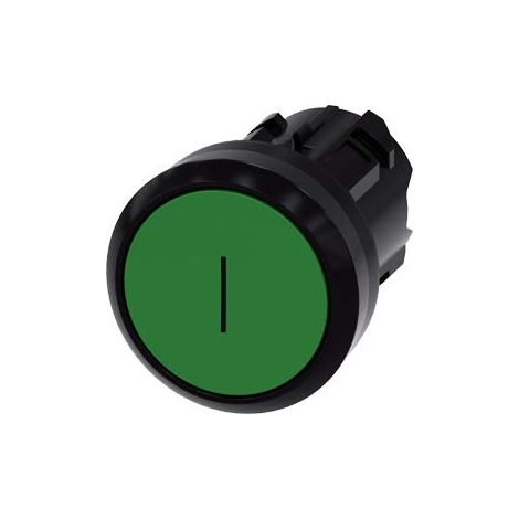 Siemens 3SU10000AB400AC0 3SU1000-0AB40-0AC0 Bouton-poussoir collerette plastique, rond bouton noir, vert 1 pc(s)