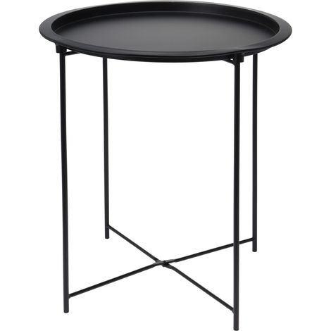 Runder Metall Beistelltisch Schwarz Ø47xH51cm-AKF100850-Neu