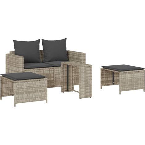 Maison Exclusive - 5tlg. Garten-Sofagarnitur Kissen Stapelbar Hel