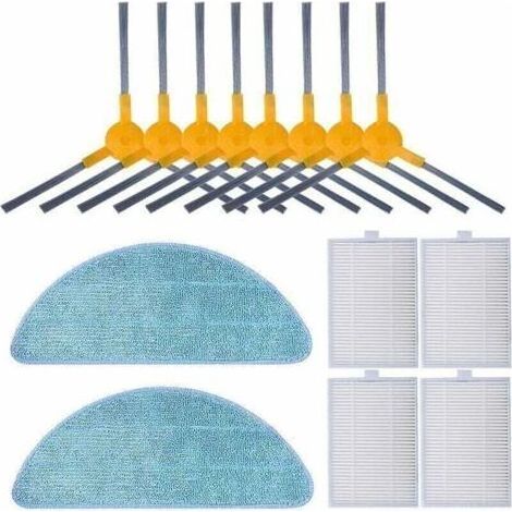 Kit de Filtre pour Proscenic 830T 800T , XU,820T 820S 14 Pcs Brosses Latérales et Lingette, outil pro qualité, tranchant et précis, manche antidérapant, matériaux durables - (1/4)