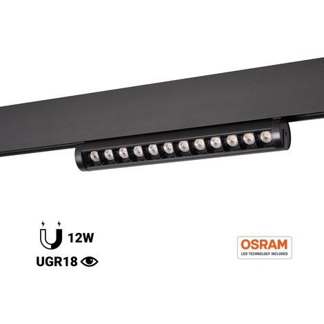 Faro lineare orientabile per binario magnetico 48V - 12W - Chip