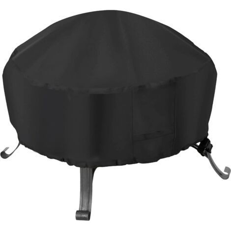 Protective cover for waterproof round brazier - UV protection - Black - For outdoors (1/5)