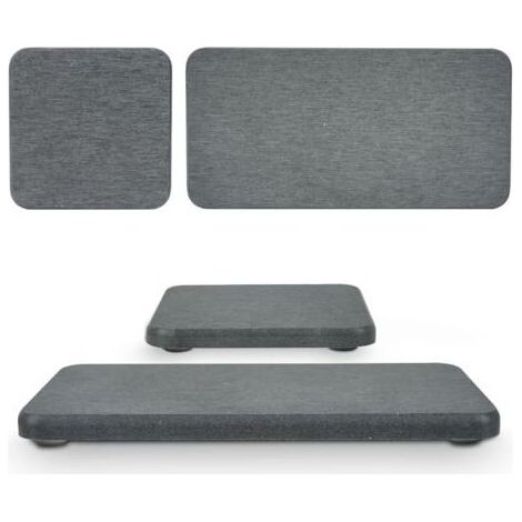 Lot de 4 tapis de séchage en diatomite absorbant l'eau, 2 grands et 2 petits bols avec coussinet antidérapant, papier abrasif, idéal pour le comptoir de cuisine, sous les plantes, la salle de (1/5)