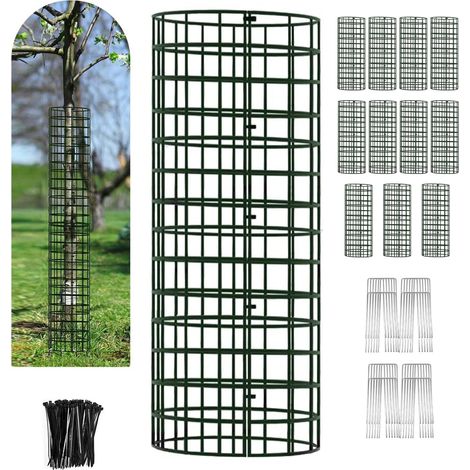 Ensemble 12 pièces cages de protection tronc d’arbre en acier, avec piquets et attaches – Protection durable jardin (1/5)
