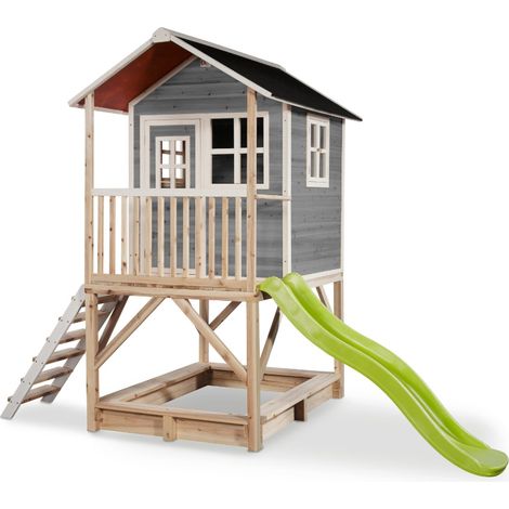 Maisonnette en bois EXIT Loft 500 - gris (1/5)