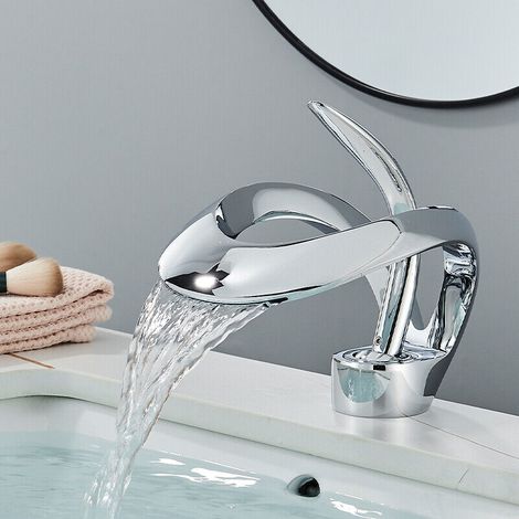 Suguword – Mitigeur de lavabo blanc – Mono-levier avec alimentation eau chaude et froide – Installation facile – Laiton durable (1/5)
