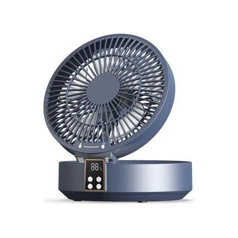 Ventilateur de table silencieux rechargeable 1000mAh – 3 vitesses – Oscillation 120° – Télécommande – Éclairage LED intégré (1/5)