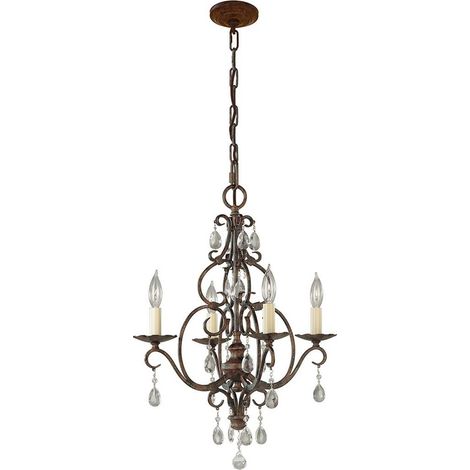 Chandelier Chateau E14 40W Steel, Crystal Bronze Mokka B: 42.2 cm Ø42.2 cm Réglable de hauteur dimmable (1/5)