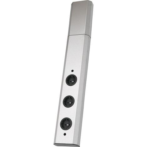 Power-Turm 1 230 V,3 Schukosteckdosen, Anschlusskabel 2000 mm mit Schukostecker (1/5)