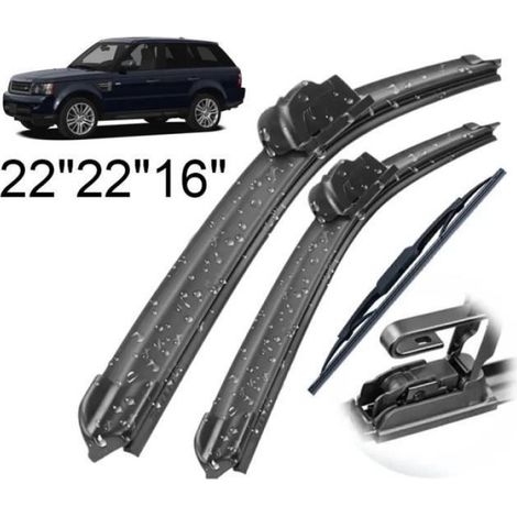 Lot de 3 Balais d'essuie-glace avant + arrière pour Land Rover Range Rover Sport 2005 2006 2007 2008 2009 2010 2011 2012 (1/4)