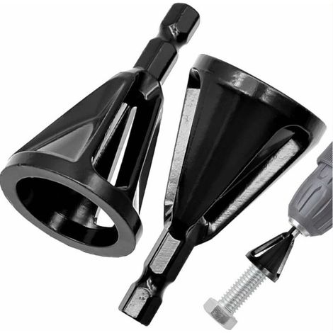Lot de 2 Ébavurage Externe Chanfreinage pour Perceuse,pour Éliminer les Dommages Extracteurs, Convient aux Boulons de Taille 8-32,Acier Inoxydable