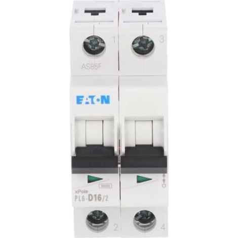 Disjoncteur 2P D 16A 6kA AC PL6-D16/2 286579