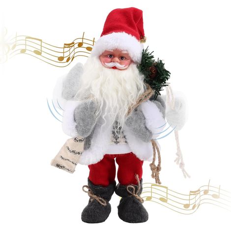 Animierte Weihnachtsmannfigur mit WeihnachtsmusikWeihnachtsmann-Weihnachtsdekoration für drinnen (1/3)