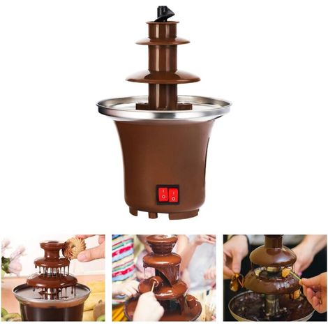 2 Tier Chocolate Fondue Fountain, Choco Melts Dip Warming Machine, for Melted Chocolate, Candy, Butter, Cheese, Caramel Dip
