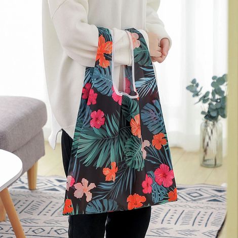 5 Stück Einkaufstaschen, wiederverwendbare Lebensmitteltaschen, klappbare Einkaufstaschen, Nylon-Handtaschen