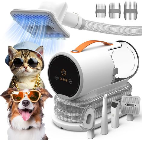 Dog vacuum cleaner for shedding, 12000Pa suction dog grooming kit, 2L dust cup, 3 levels (1/5)