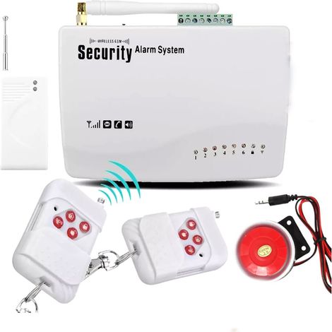 KIT D'ALARME ANTI-VOL SANS FIL GSM AVEC SIRÈNE ET ANTENNE INTÉGRÉES E-002 (1/3)