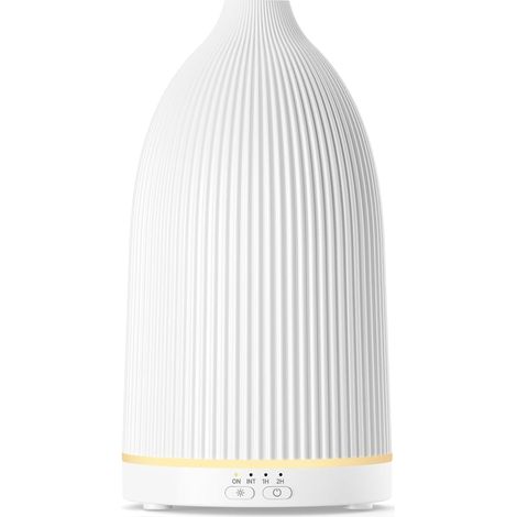 Diffuseur Huiles Essentielles 100ml, Diffuseur Parfum Électrique 8 LED, Humidificateur d’Air Chambre Ultrasonique sans BPA, pour la Maison et Le Bureau, Blanc