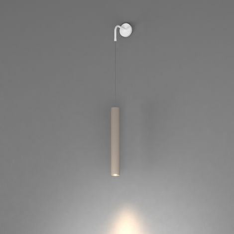 Applique Industrial-Minimal Xeana Metallo Bianco Marrone 1 Luce Gu10