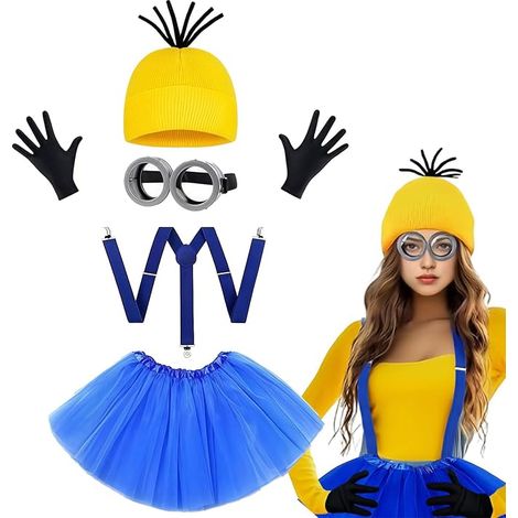 Halloween-Kostüm- und Accessoire-Set für Erwachsene, bestehend aus Hut, Schutzbrille, Handschuhen und einem lustigen Rollenspielkostüm. (1/5)