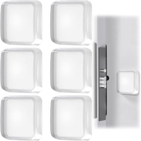 Tope de puerta de pared, tope de puerta transparente, 12 piezas de amortiguadores de puerta de silicona, adhesivo, reutilizable, 42 mm, topes de puerta, para puertas de armarios, cocina, baño, oficina (1/5)