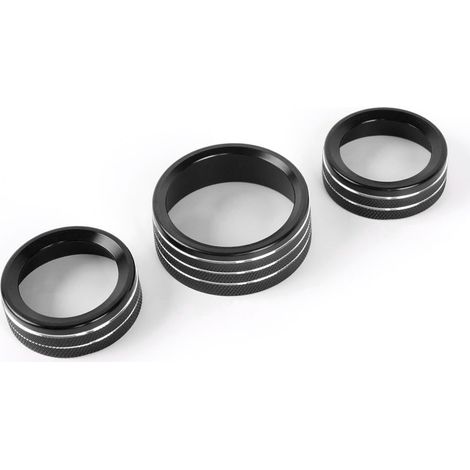 Suitable for 15-20 Dodge Durango Challenger car center console air conditioning knob and button decorative ring - black (1/4)