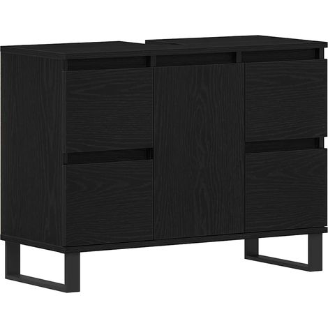 Maison Exclusive - Badezimmerschrank mit Tür Schwarz Eichen-Optik