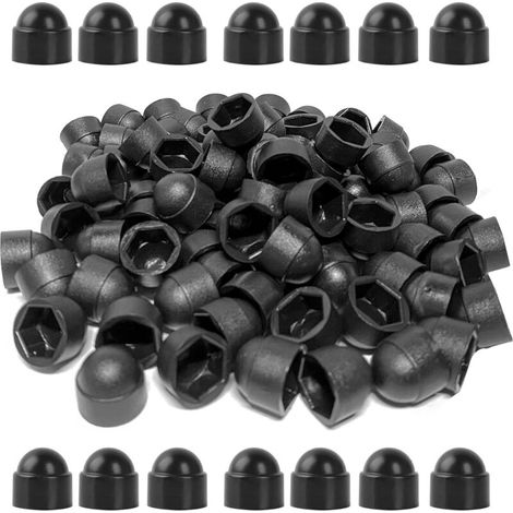 Tappi di protezione per dadi e bulloni a cupola in plastica M8/13 mm, tappi di copertura per viti esagonali, neri, 50 pezzi