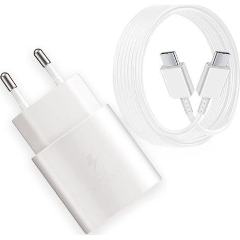 Samsung Chargeur Rapide 25W,Port USB Type C Cable Chargeur Samsung Ultra Rapide Chargeur Compatible avec Samsung Galaxy S22 Plus/S22 ULTRA/S21 FE 5G/S21Plus/S20FE/Note 20 ULTRA/A53/A52/A72/A13 (2M) (1/5)