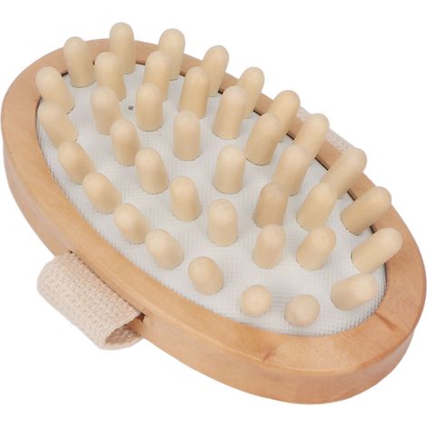 Brosse de massage lymphatique en bois, manuelle et sèche, pour drainage corporel, idéale pour spa (1/5)