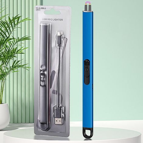 Lighter Plasma - Allumette Sans Flamme Rechargeable USB - Résistant au Vent - Sécurité Verrouillage Automatique 7 s - Tête en Céramique Haute Température - Pour Bougies Poêles Camping - 1 Pièce (1/3)