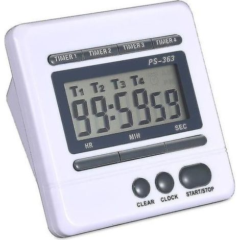 4-Channel Digital Countdown Timer, Countdown Timer, Kitchen Timer, Clock (1/5)
