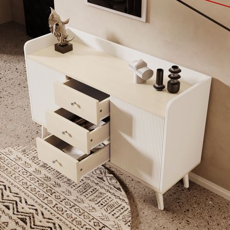 mobile contenitore 117,5 cm 3 cassetti bianco legno OKMYHOME (1/5)