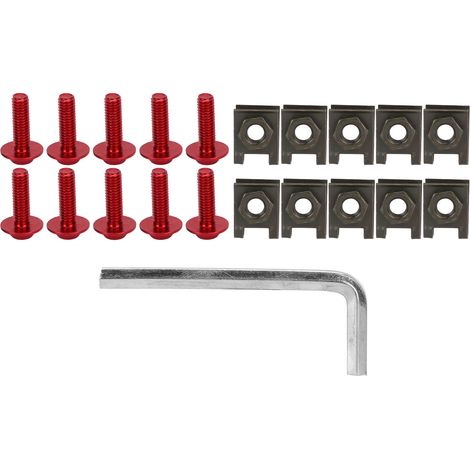 Motorrad-Windschutzscheiben-Verkleidungsschraubensatz M6, rot eloxiertes Aluminium, Ersatzteil für Kawasaki (1/5)