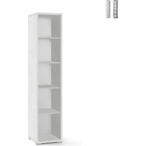 Libreria mobile colonna a giorno multiuso moderno 5 vani Lipp - Bianco (1/5)