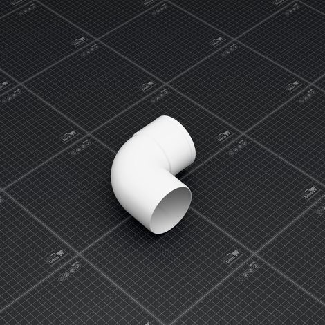Coude M/F 87° pour tuyau de 80 mm - Blanc