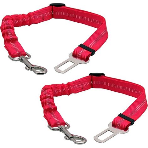 Harnais de sécurité pour 2 chiens avec ceinture de sécurité, laisse et élastique antichoc pour chat, clip de fixation réglable, accessoires de voyage pour la sécurité des sièges de voiture. (1/5)