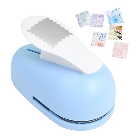 Perforatrice Timbre Bleu Outil De Bricolage Perforatrice Carrée Petite Et Portable Convient Pour La Création De Cartes Le Scrapbooking La Perforation D'enveloppes Et D'Étiquettes